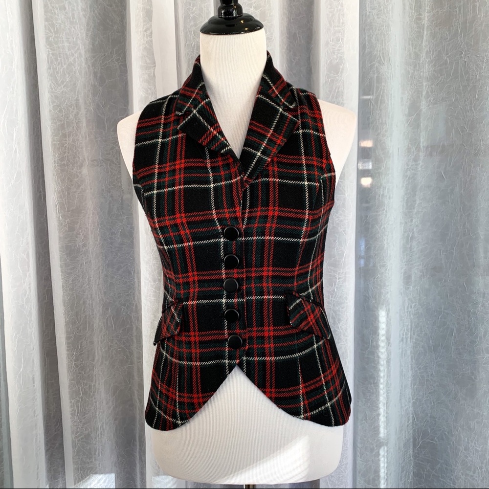 CAbi Vest Manhattan Tartan Plaid